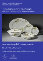 Jaunmoku pilī atklāta Rīgas Porcelāna muzeja deponējuma izstāde “Florālie motīvi porcelānā: Kuzņecova un Jesena fabrikas”